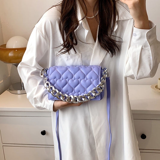 Heart-Shaped Unique Embroidered Single Room Crossbody Bag