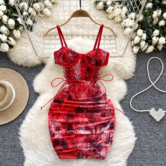 Fashion Personality Strap Tube Top Dress Women